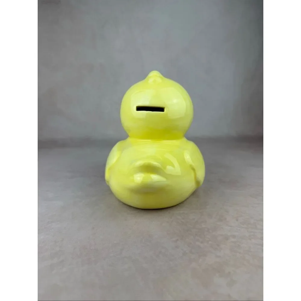 Vintage Y2K Ceramic Duck Coin Bank Rubber Ducky Piggy Bank